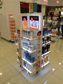 China Soportes de exhibición promocionales del maquillaje de la iluminación de Instore del soporte de exhibición de los cosméticos proveedor