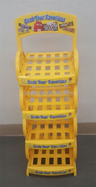 China Soportes de exhibición de suelo de la comercialización del chocolate del supermercado color del amarillo de 4 capas proveedor
