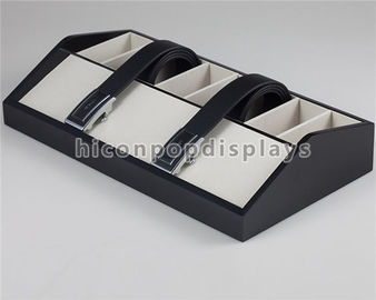 China Vitrina de madera tablero de la correa de cuero del negro de los estantes de exhibición para la tienda de la moda proveedor