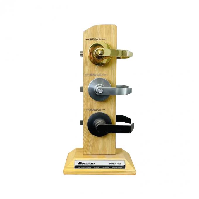 Estantes de exhibición de madera personalizados 3 mostradores de cerradura de puertas